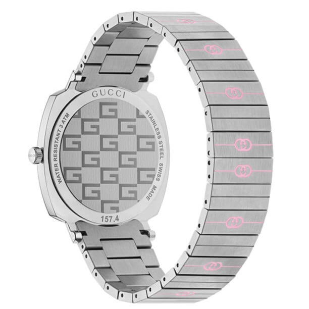 Gucci Grip Quartz Silver Dial Silver Steel Strap Watch For Women - YA157438