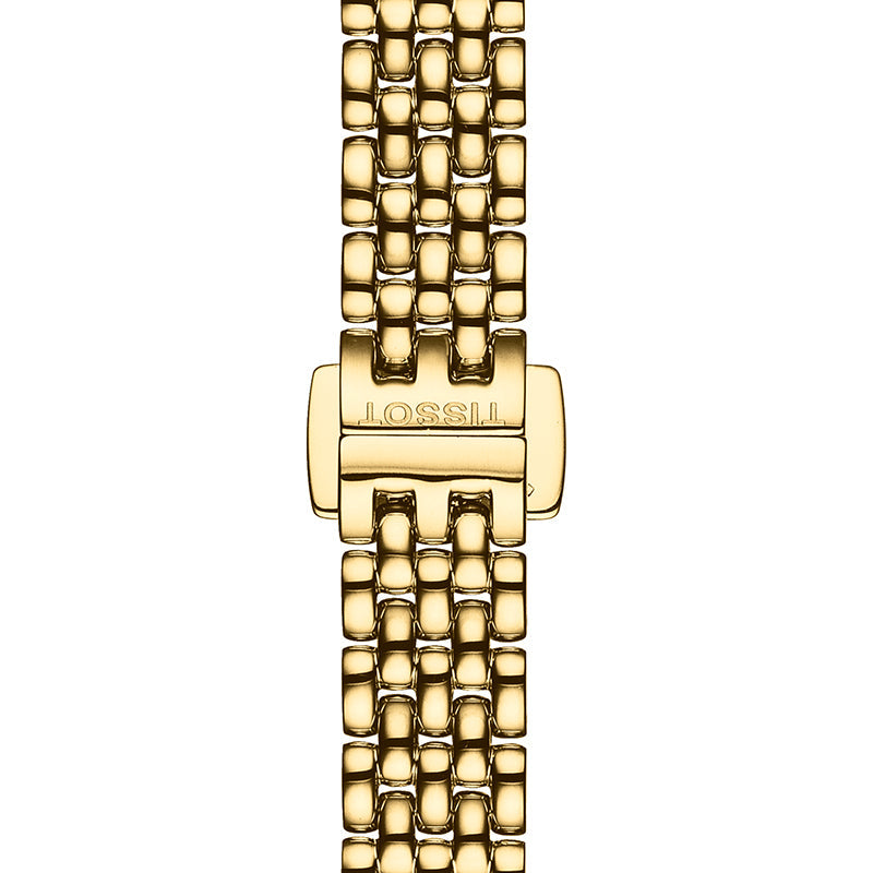 Tissot T-Lady Lovely Mother of Pearl Dial Gold Steel Strap Watch For Women - T058.009.63.116.00