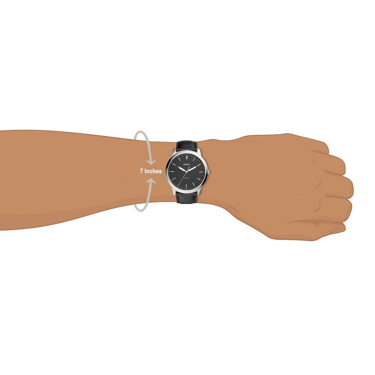 Fossil The Minimalist Three Hand Black Dial Black Leather Strap Watch for Men - FS5398