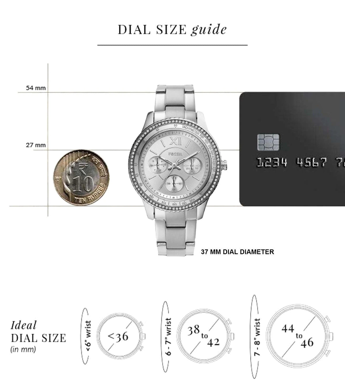 Fossil Stella Sport Multifunction Silver Dial Silver Steel Strap Watch for Women - ES5108