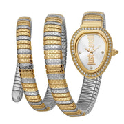 Just Cavalli Doppio Silver Dial Two Tone Steel Strap Watch for Women - JC1L163M0075