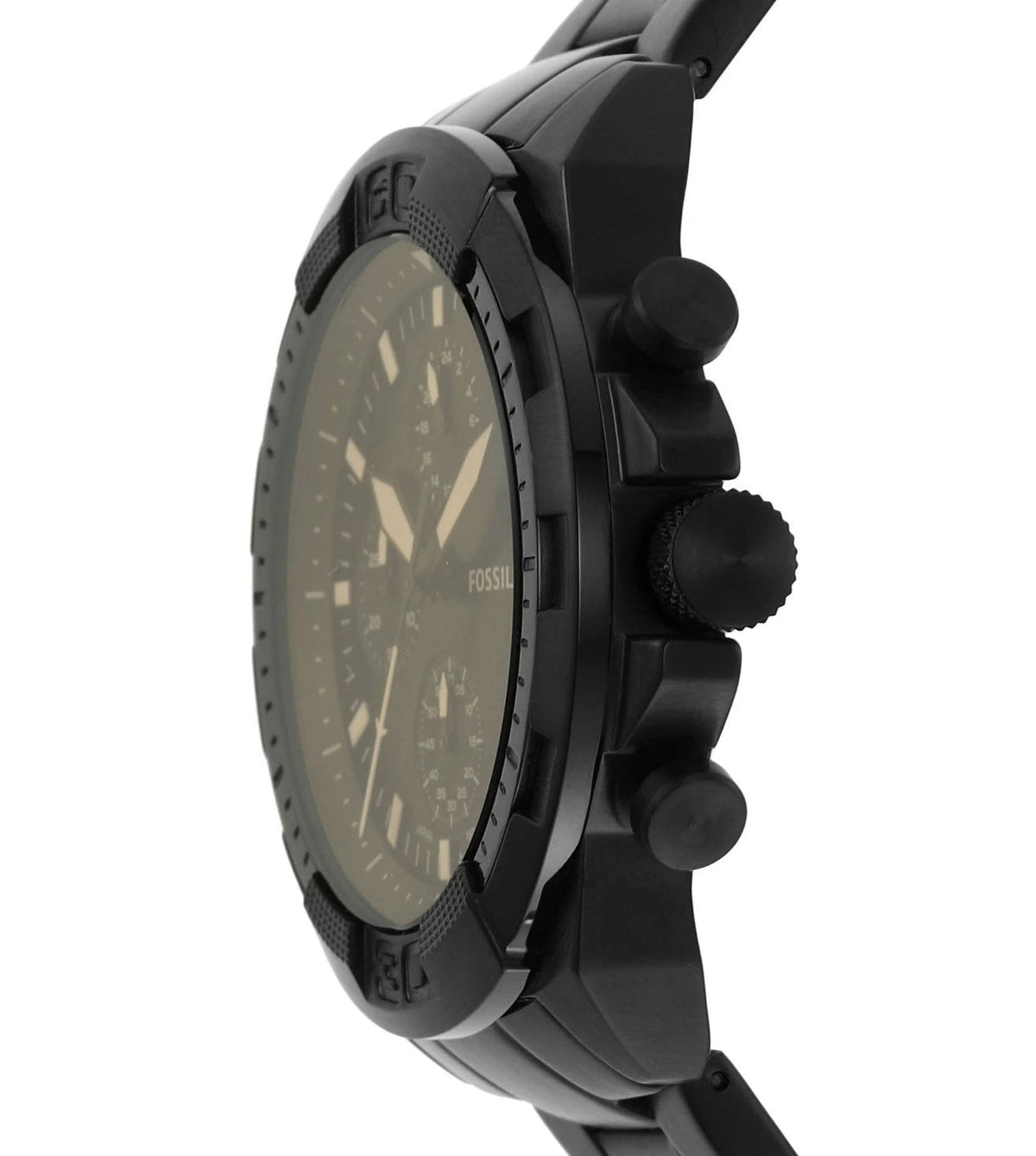 Fossil Bronson Chronograph Black Dial Black Steel Strap Watch for Men - FS5851