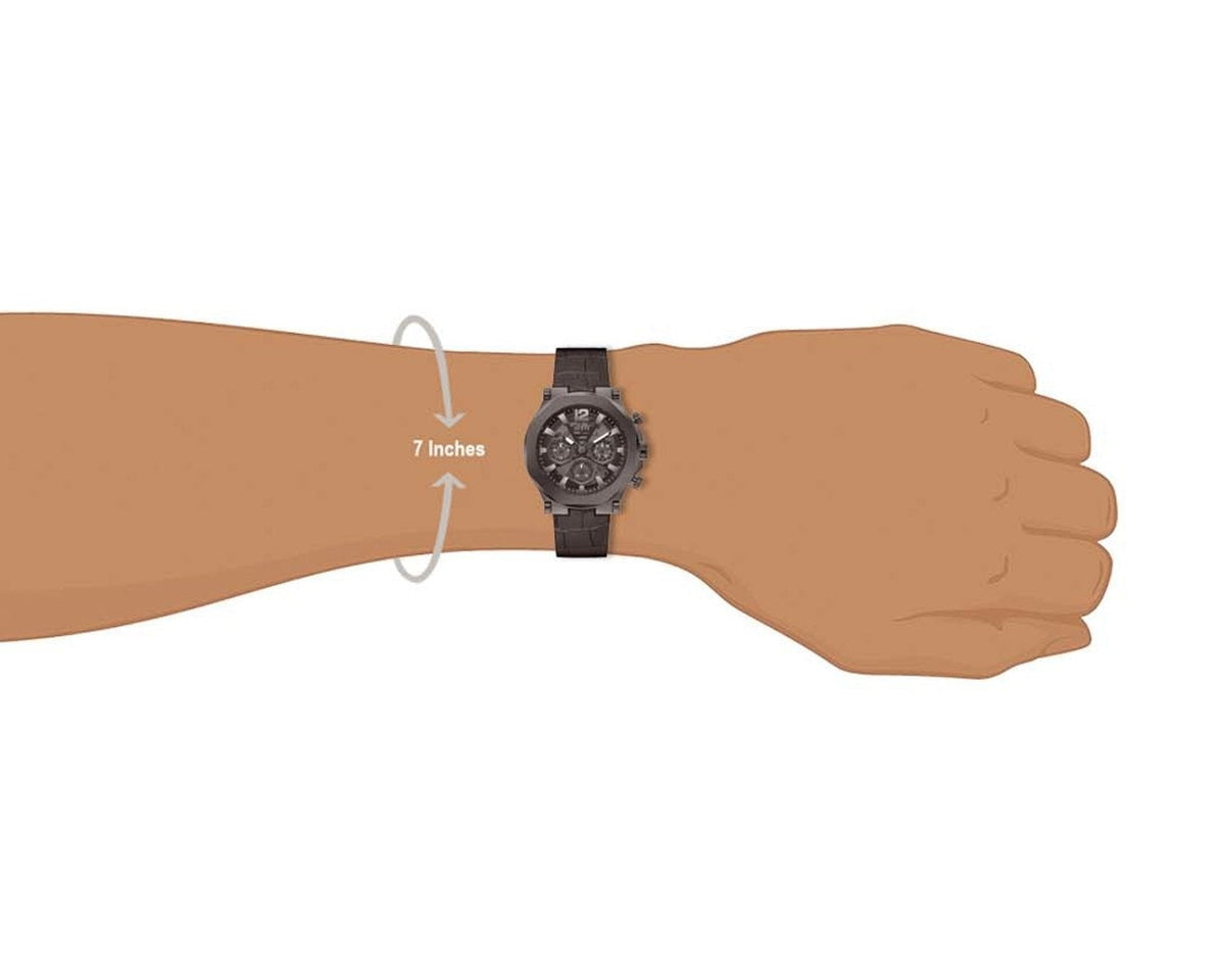 Guess Edge Chronograph Brown Dial Brown Leather Strap Watch For Men - GW0492G2