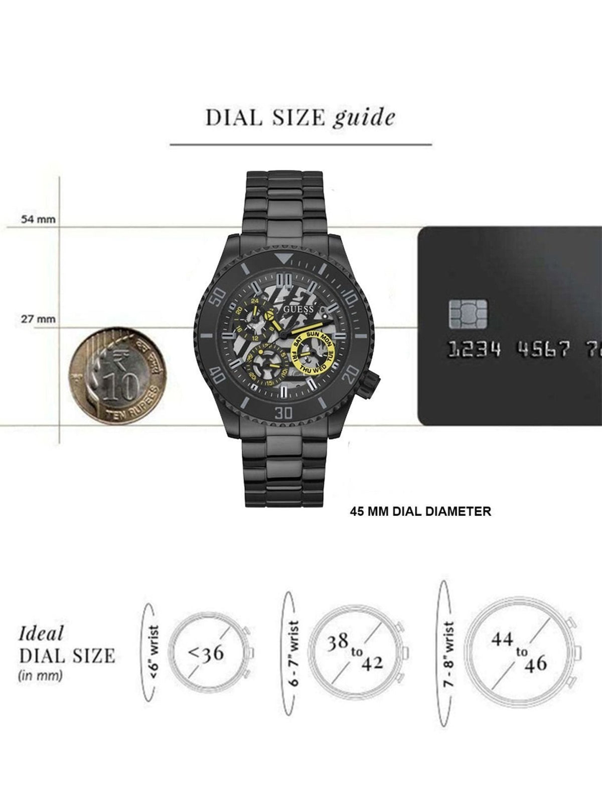 Guess Axel Multifunction Black Dial Black Steel Strap Watch For Men - GW0488G3