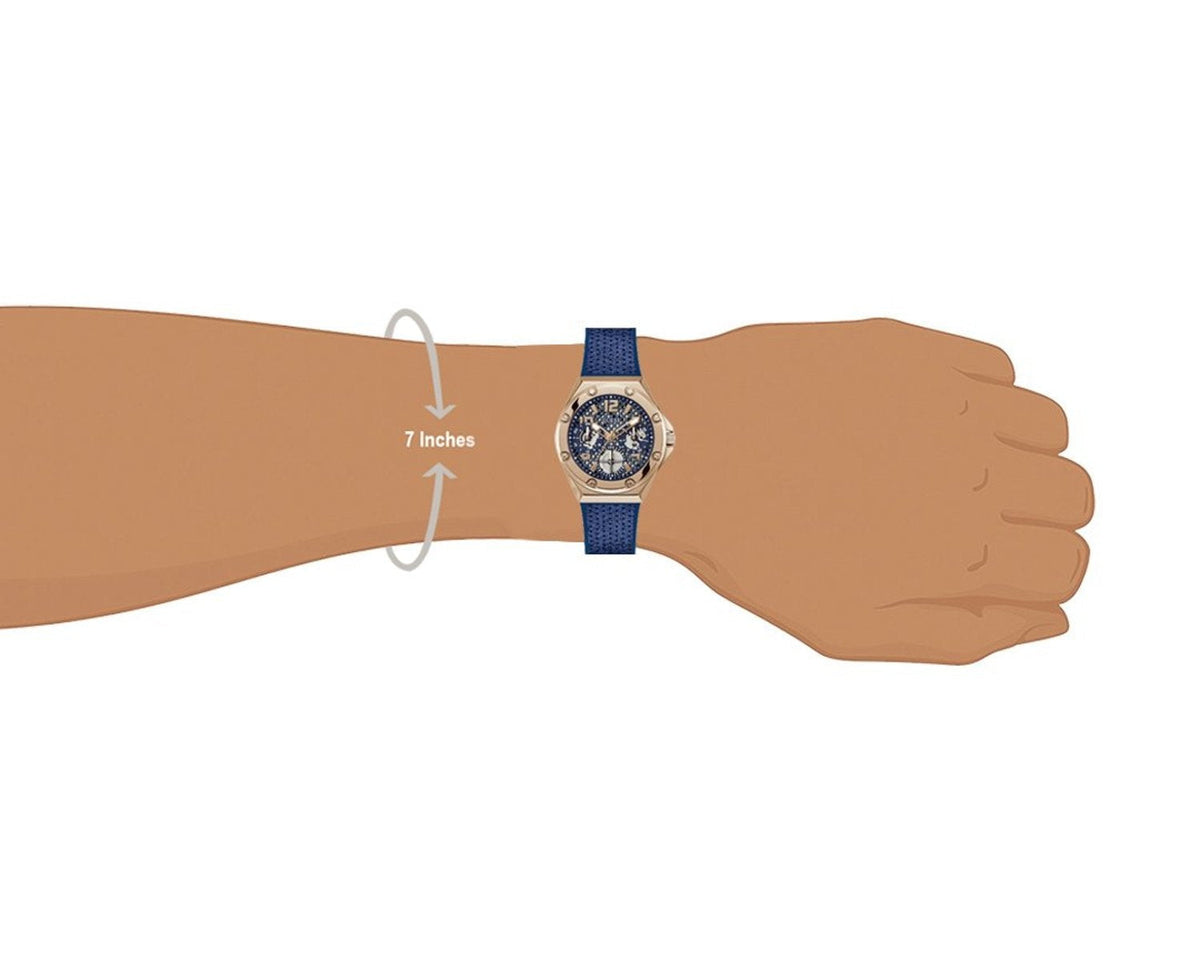 Guess Asteria Multifunction Blue Dial Blue Rubber Strap Watch For Women - GW0620L3