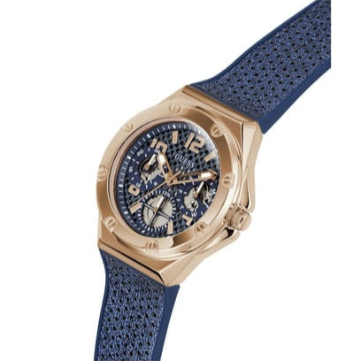 Guess Asteria Multifunction Blue Dial Blue Rubber Strap Watch For Women - GW0620L3