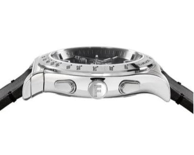 Salvatore Ferragamo 1927 Chrono Analog Black Dial Black Leather Strap Watch for Men -  SFKZ00123