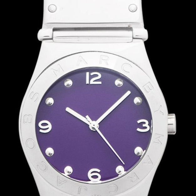 Marc Jacobs Purple Dial Silver Steel Strap Watch for Women - MBM3032