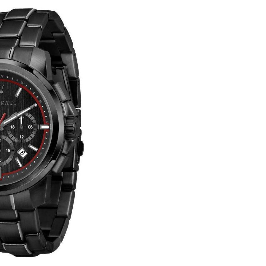Maserati Successo 44mm Black Dial Black Steel Strap Watch For Men - R8873621014