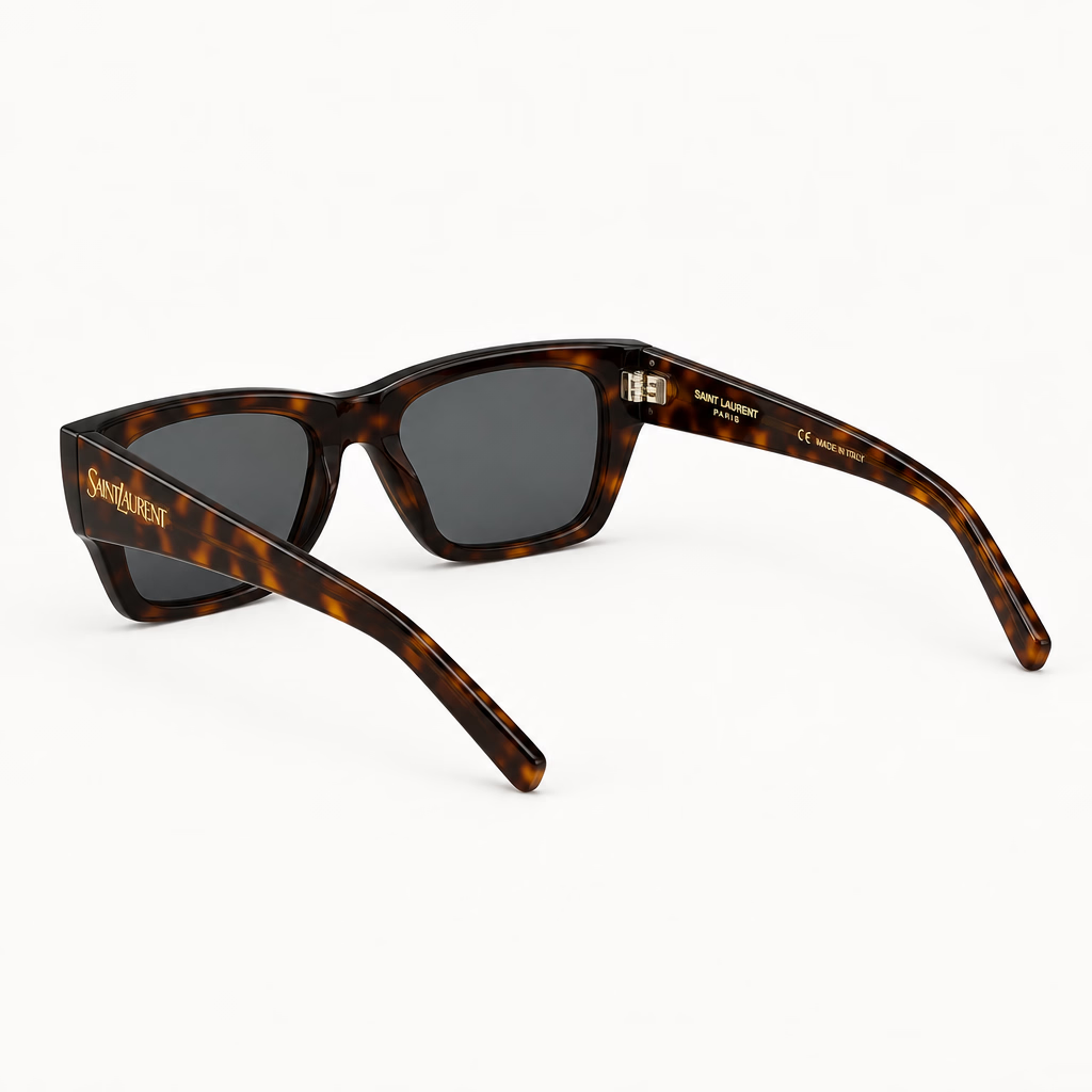 Saint Laurent SL 740 Women Pillowed Square Black / Medium Havana Sunglasses