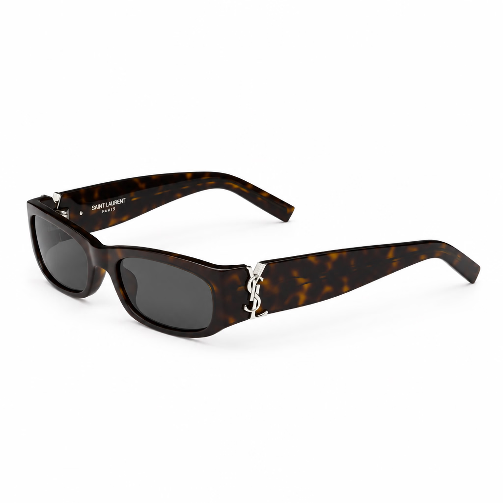 Saint Laurent Women SL M152 Rectangular Dark Havana Grey Sunglasses