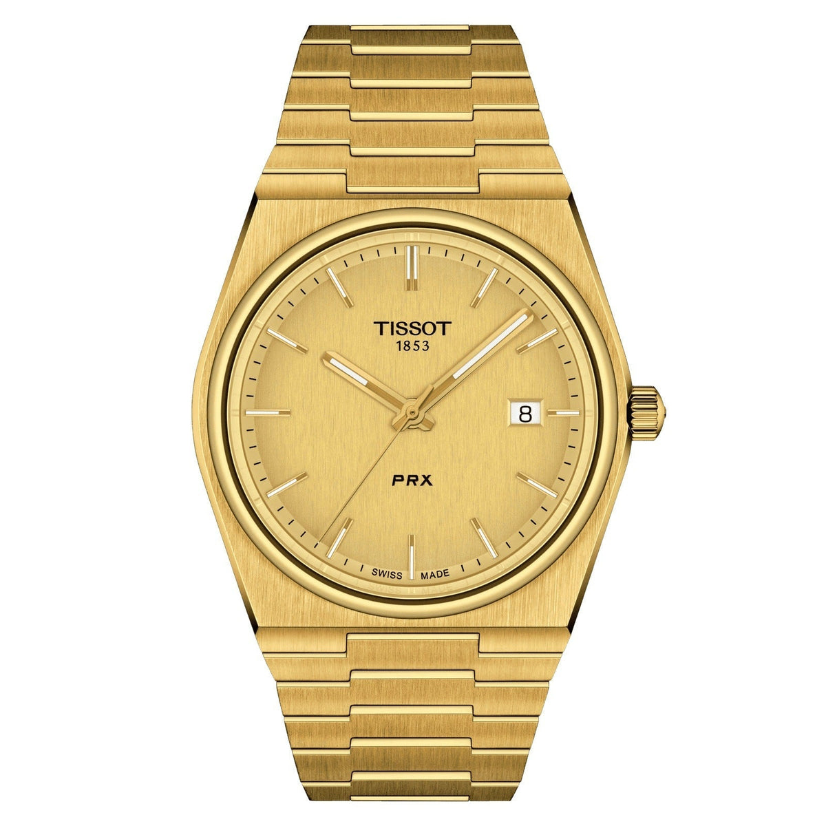 Tissot PRX Gold Dial Gold Steel Strap Watch for Men - T137.210.33.021.00