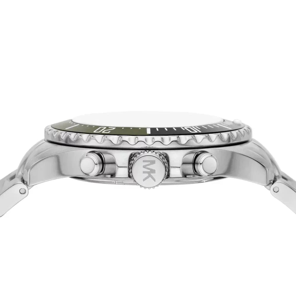 Michael Kors Everest Chronograph Black Dial Silver Steel Strap Watch For Men - MK8976