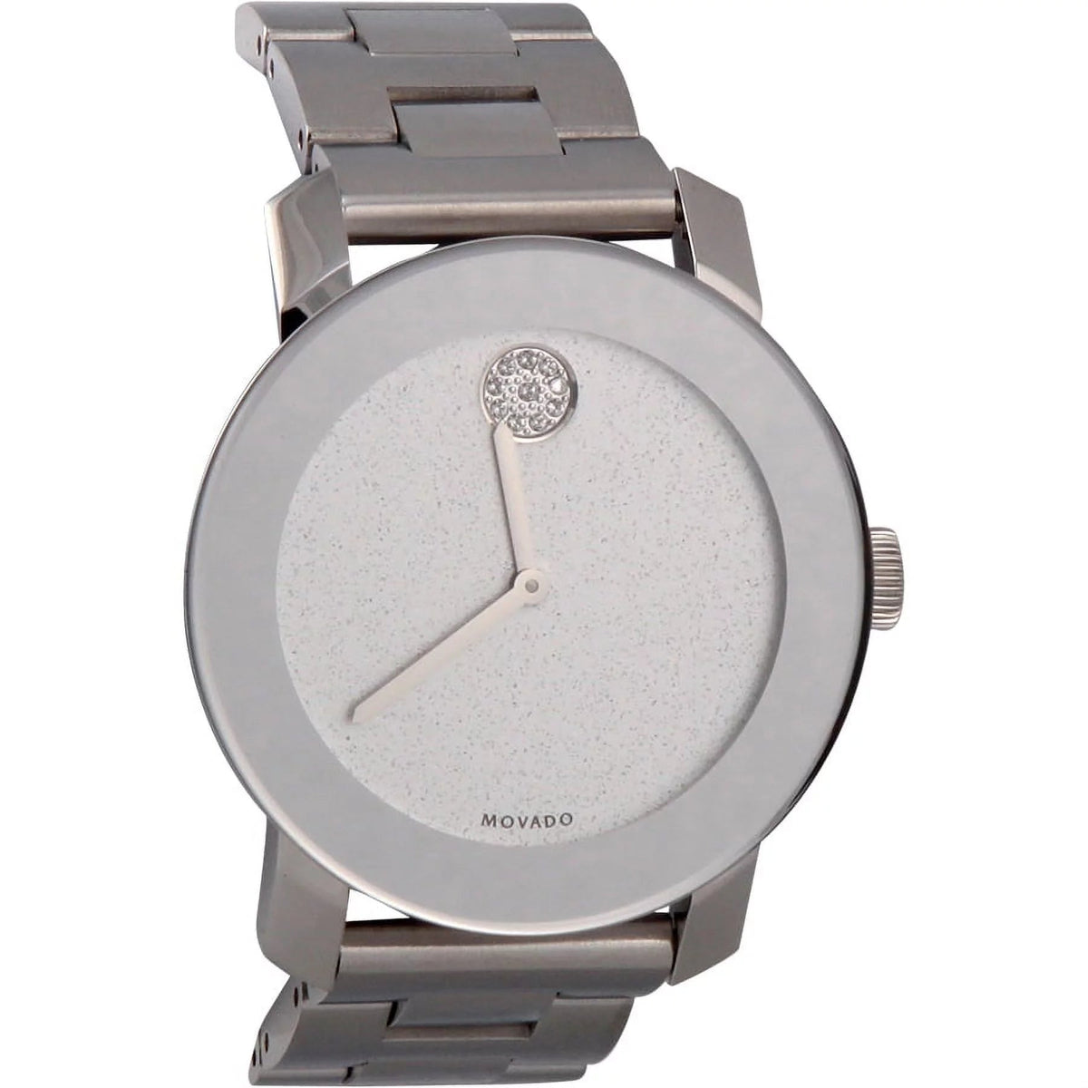 Movado Bold Crystal Dot Silver Dial Silver Steel Strap Watch For Women - 3600334