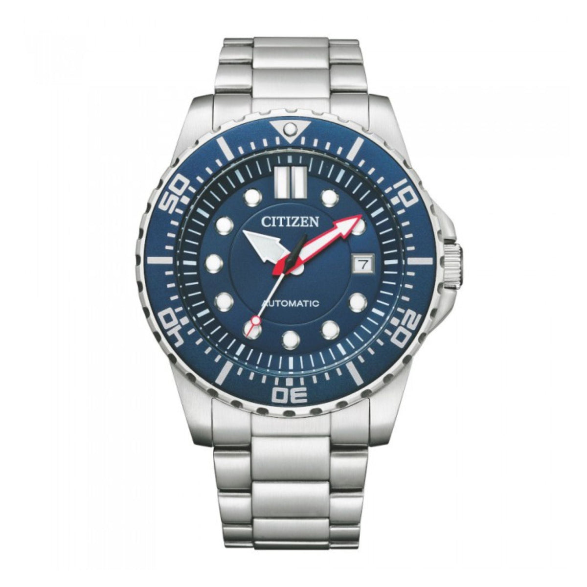 Citizen Promaster Mechanical Blue Dial Silver Steel Strap Watch For Men - NJ0121-89L