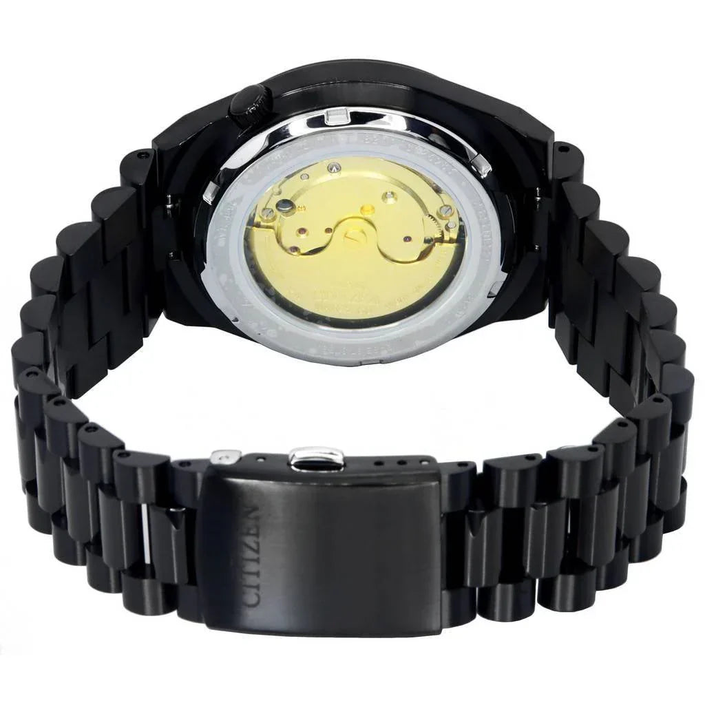 Citizen Tsuyosa Automatic Camouflage Black Dial Black Steel Strap Watch For Men - NJ0155-87E