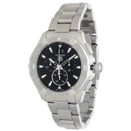 Tag Heuer Aquaracer Chronograph Black Dial Silver Steel Strap Watch for Men - CAY1110.BA0927