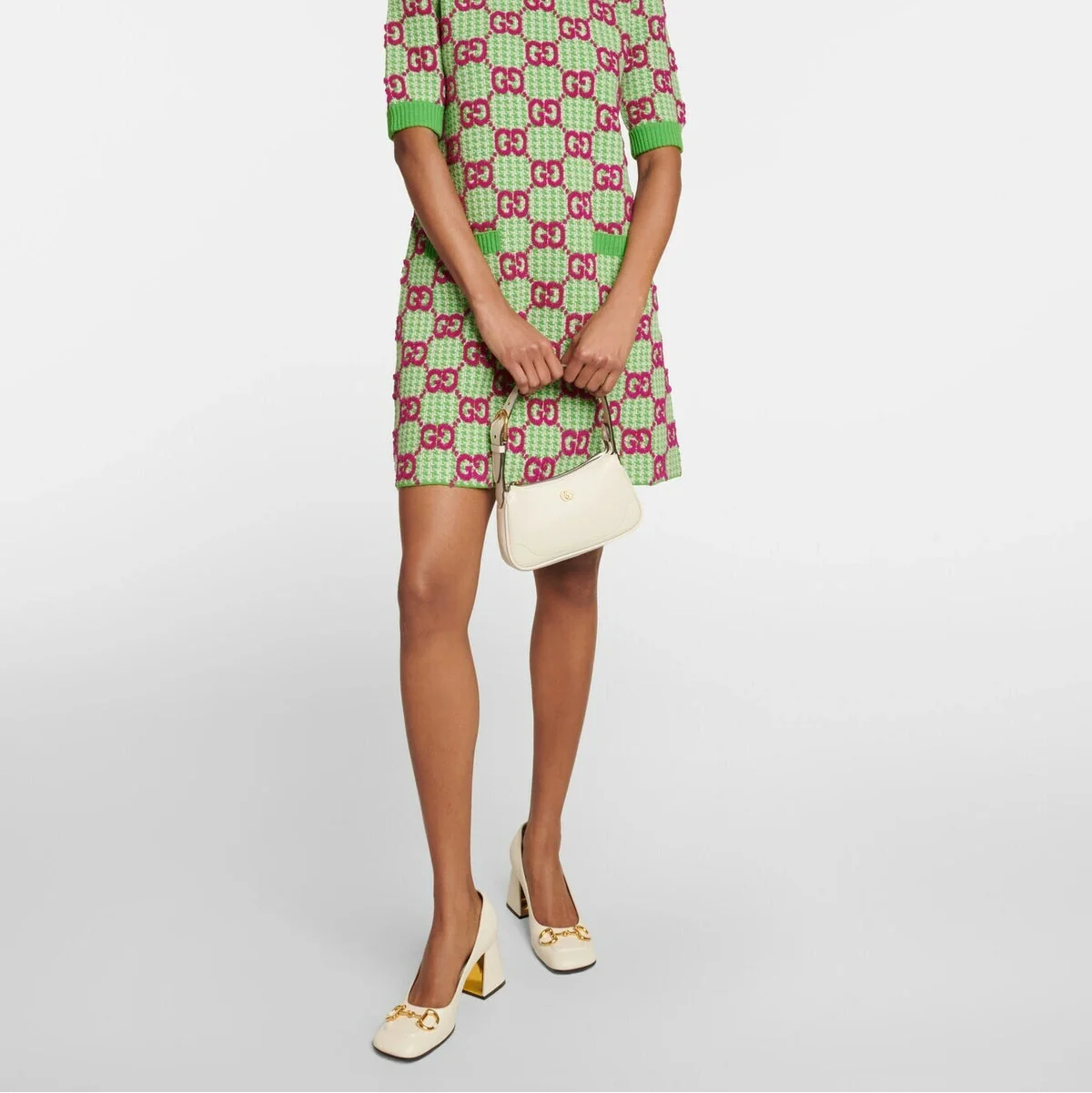 Gucci Aphrodite Mini Leather Shoulder Bag – White