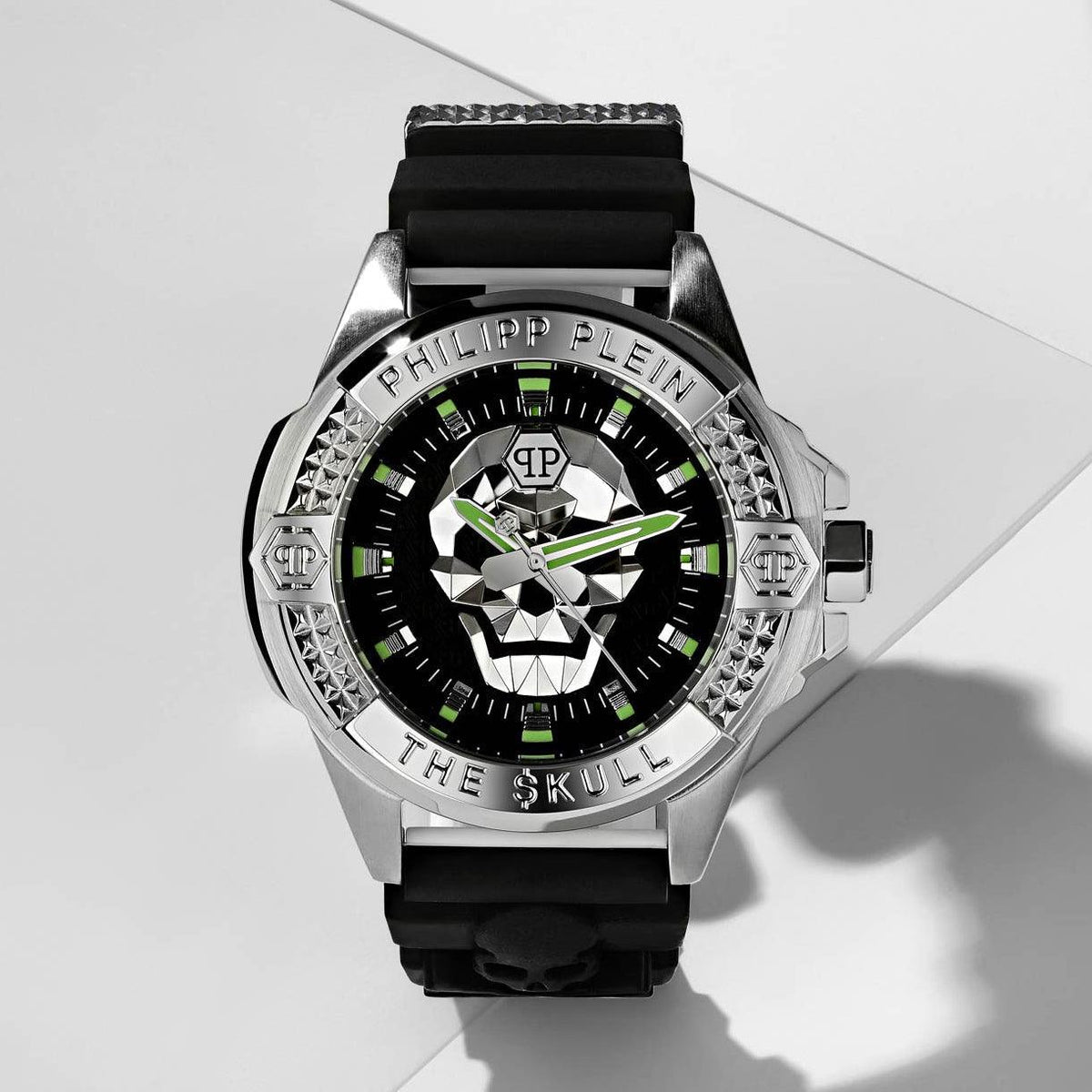 Philipp Plein The Skull Black Dial Black Silicone Strap Watch for Men - PWAAA0121