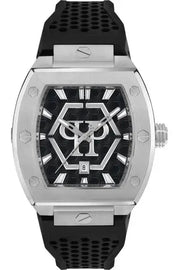Philipp Plein Hexagon Phantom Black Dial Black Silicone Strap Watch For Men- PWPUA0524
