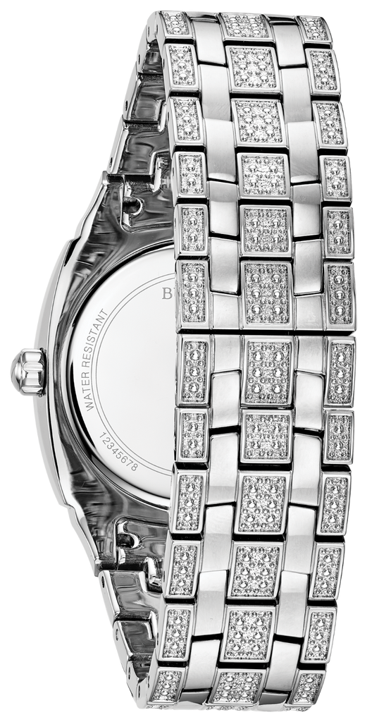 Bulova Crystal Collection Phantom Silver Dial Silver Steel Strap Watch for Men - 96C002