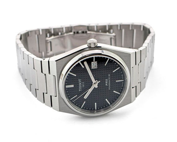 Tissot PRX Powermatic 80 Black Dial Silver Steel Strap Watch For Men - T137.407.11.051.00