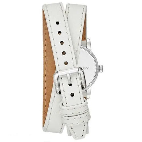 Burberry Utilitarian White Dial White Leather Strap Watch for Women - BU7846