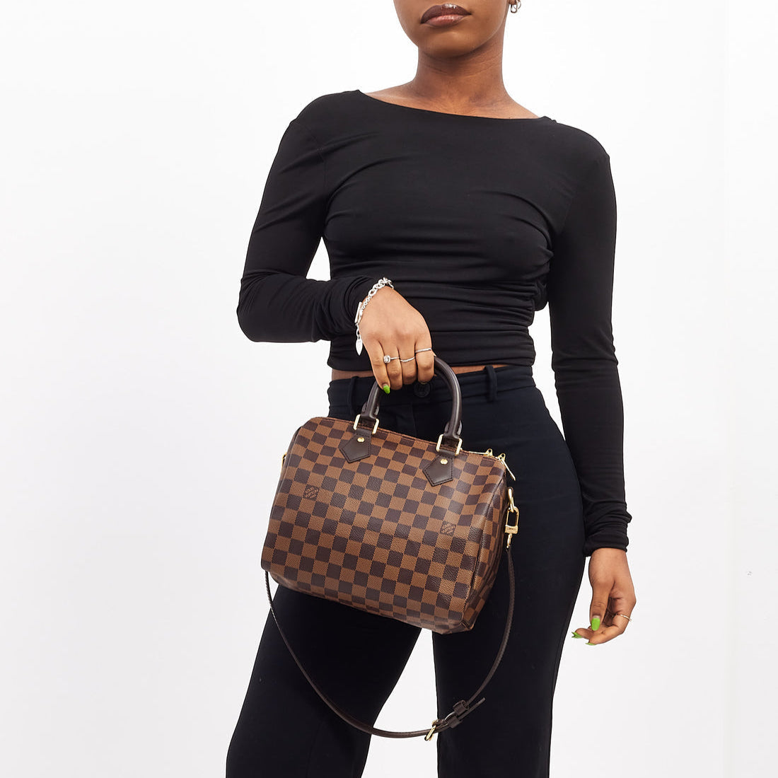 Louis Vuitton Speedy Bandoulière 25 Handbag - Damier Ebene Brown