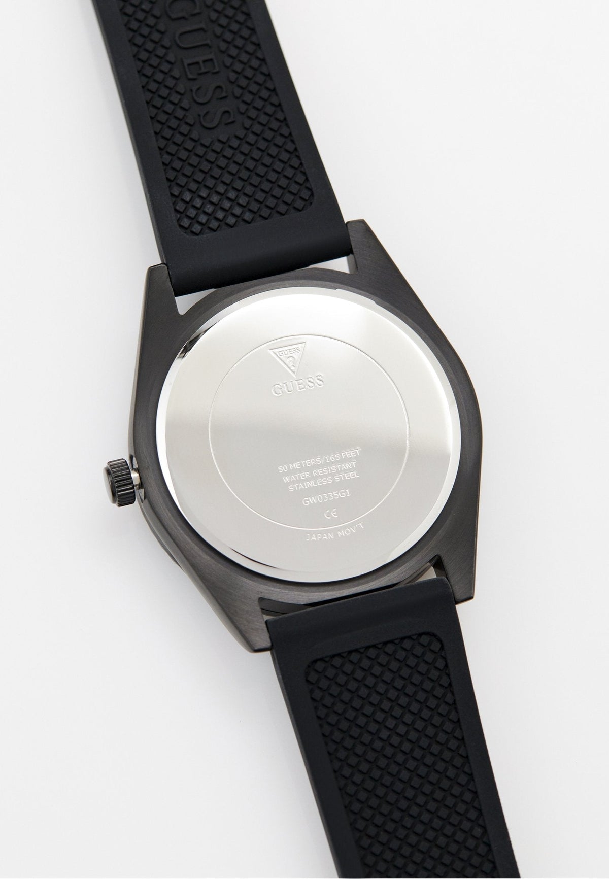 Guess Connoisseur Black Dial Black Silicone Strap Watch For Men - GW0335G1