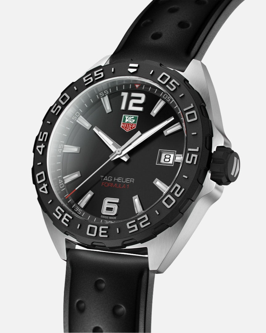 Tag Heuer Formula 1 Quartz Black Dial Black Rubber Strap Watch for Men - WAZ1110.FT8023