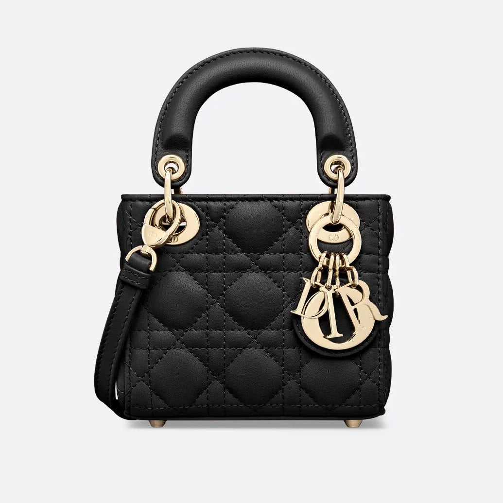 Dior Lady Dior Lambskin Micro Bag - Black Cannage