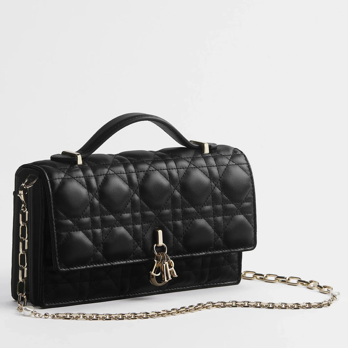 Dior My Dior Cannage Lambskin Mini Bag - Black