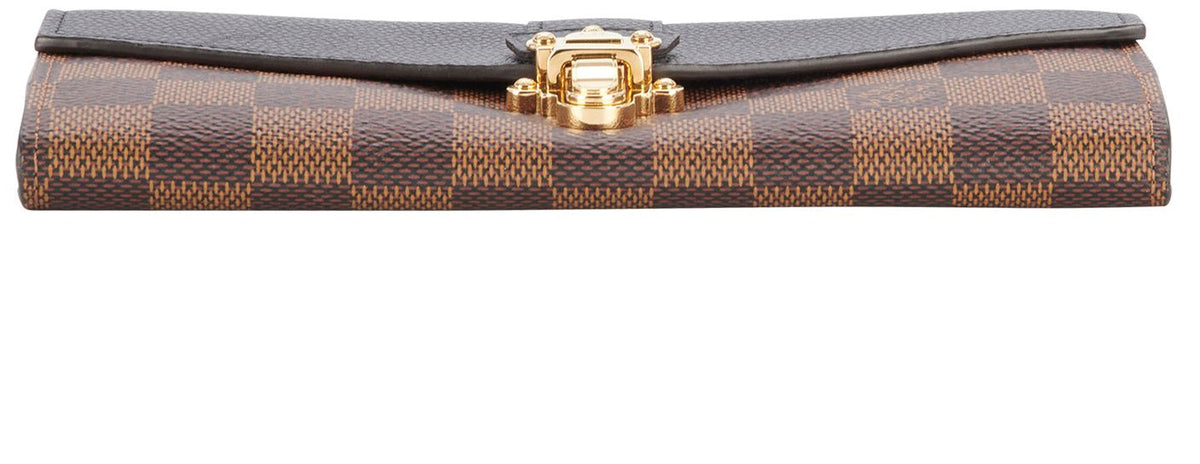 Louis Vuitton Damier Ebene Clapton Long Wallet - Brown