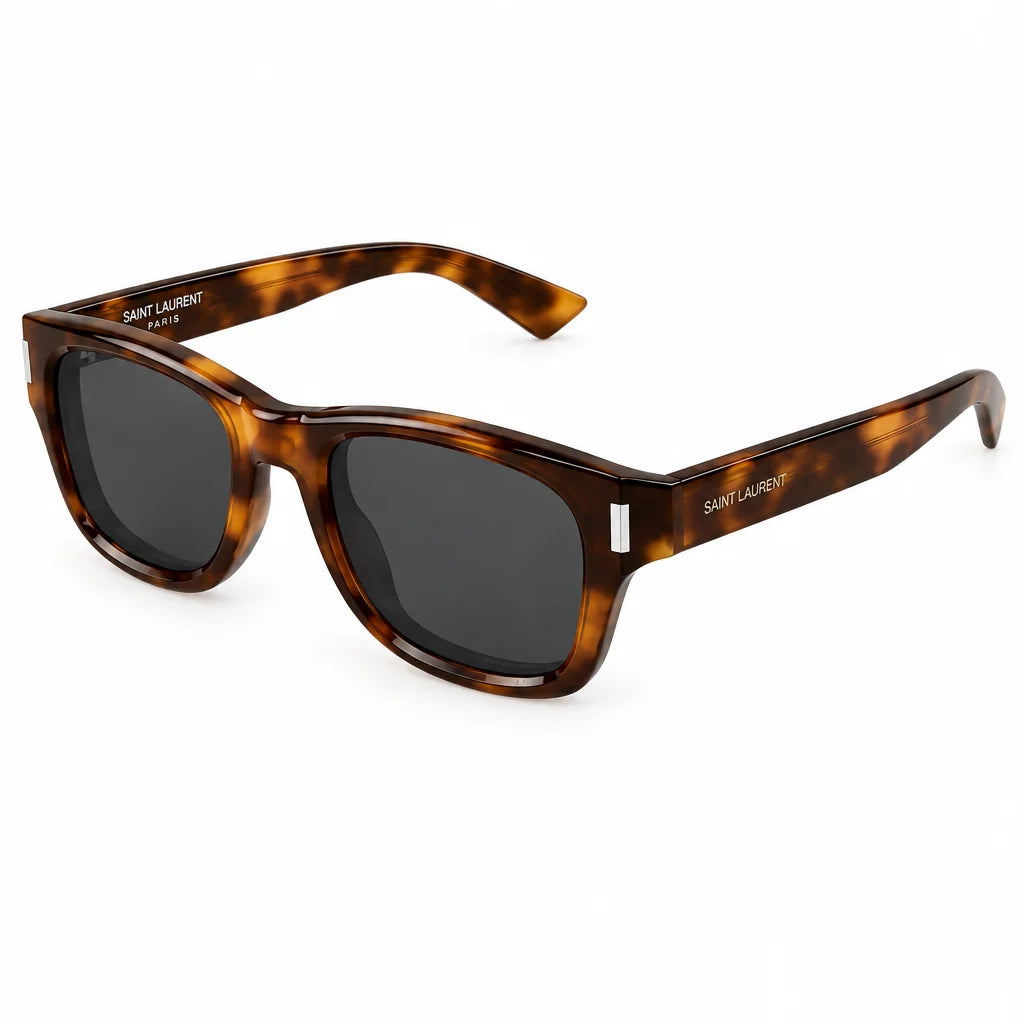 Saint Laurent SL 801 005 Unisex Square Medium Havana Sunglasses