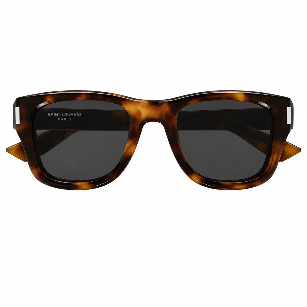Saint Laurent Unisex SL 801 005 Square Medium Havana Sunglasses