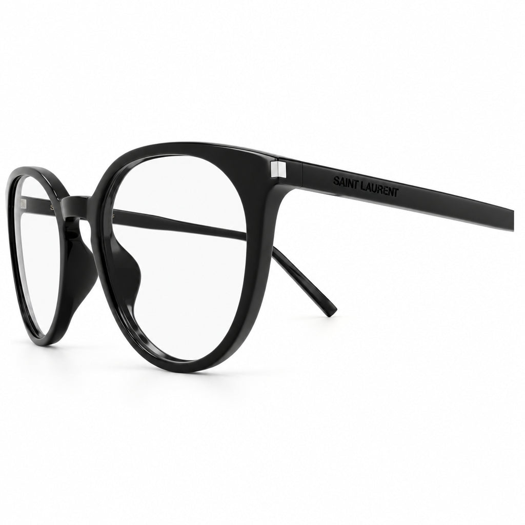 Saint Laurent SL 681/F Unisex Black Round-Frame Glasses