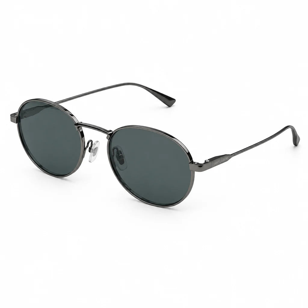 Saint Laurent Unisex SL 799 004 Ruthenium Oval Sunglasses