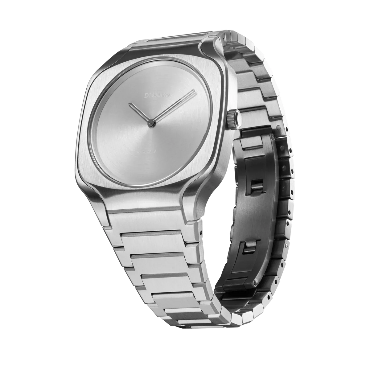 D1 Milano Square Silver Dial Silver Steel Strap Watch for Men - D1-SQBJ10