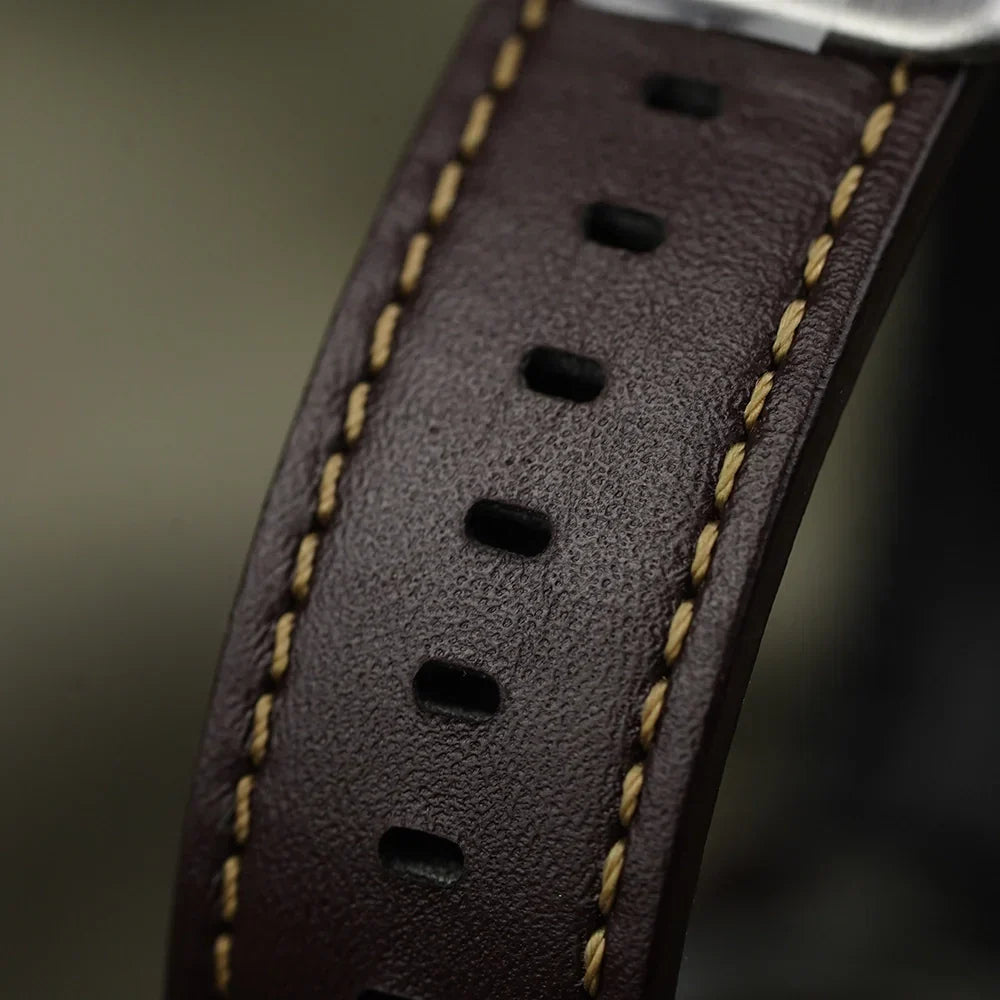 Seiko 5 Sports SKX GMT Automatic Mocha Black Dial Brown Leather Strap Watch For Men - SSK036K1