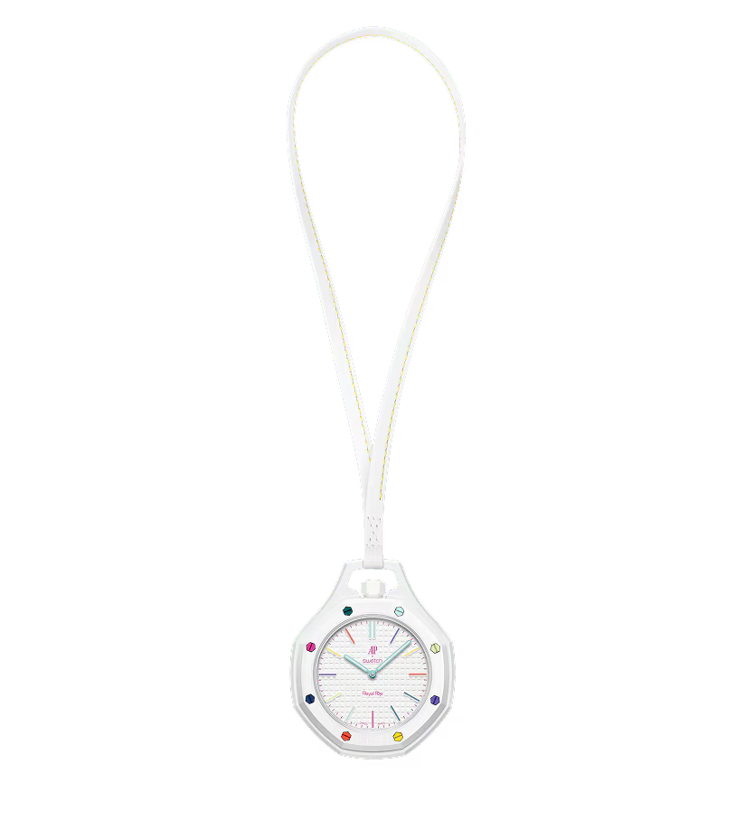 Swatch x AP Royal Pop White Dial Lanyard Watch for Men - Huit Blanc