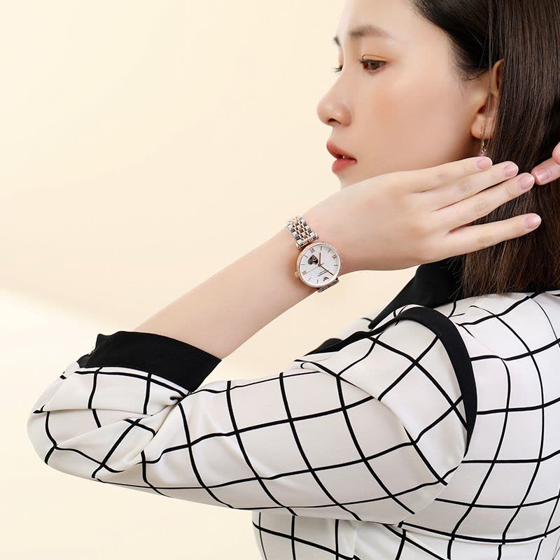 Emporio Armani Meccanico Automatic Mother of Pearl Dial Two Tone Steel Strap Watch For Women - AR60049