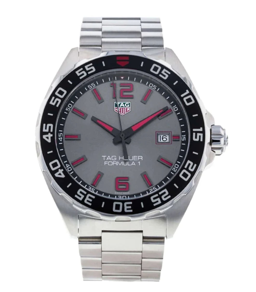 Tag Heuer Formula 1 Quartz Anthracite Dial Silver Steel Strap Watch for Men - WAZ1018.BA0842