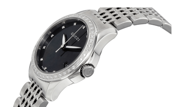 Gucci G Timeless Black Mother of Pearl Diamonds 38mm Watch For Women - YA126509