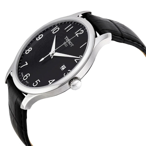 Tissot T Classic Tradition Black Dial Black Leather Strap Watch For Men - T063.610.16.052.00