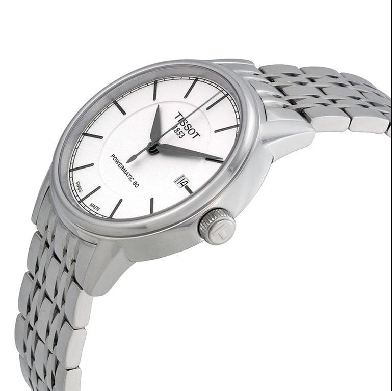 Tissot Carson Powermatic 80 Silver Dial Silver Steel Strap Watch For Men - T085.407.11.011.00