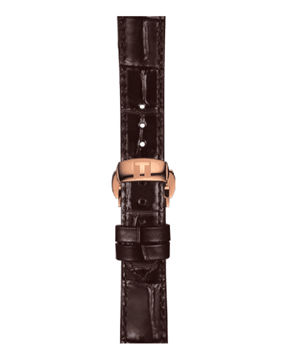 Tissot Chemin Des Tourelles Powermatic 80 Lady Brown Dial Brown Leather Strap Watch For Women - T099.207.36.447.00