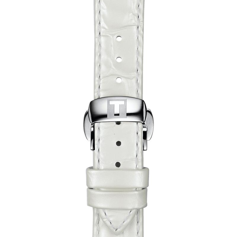 Tissot Chemin Des Tourelles Powermatic 80 Lady White Dial White Leather Strap Watch For Women - T099.207.16.116.00