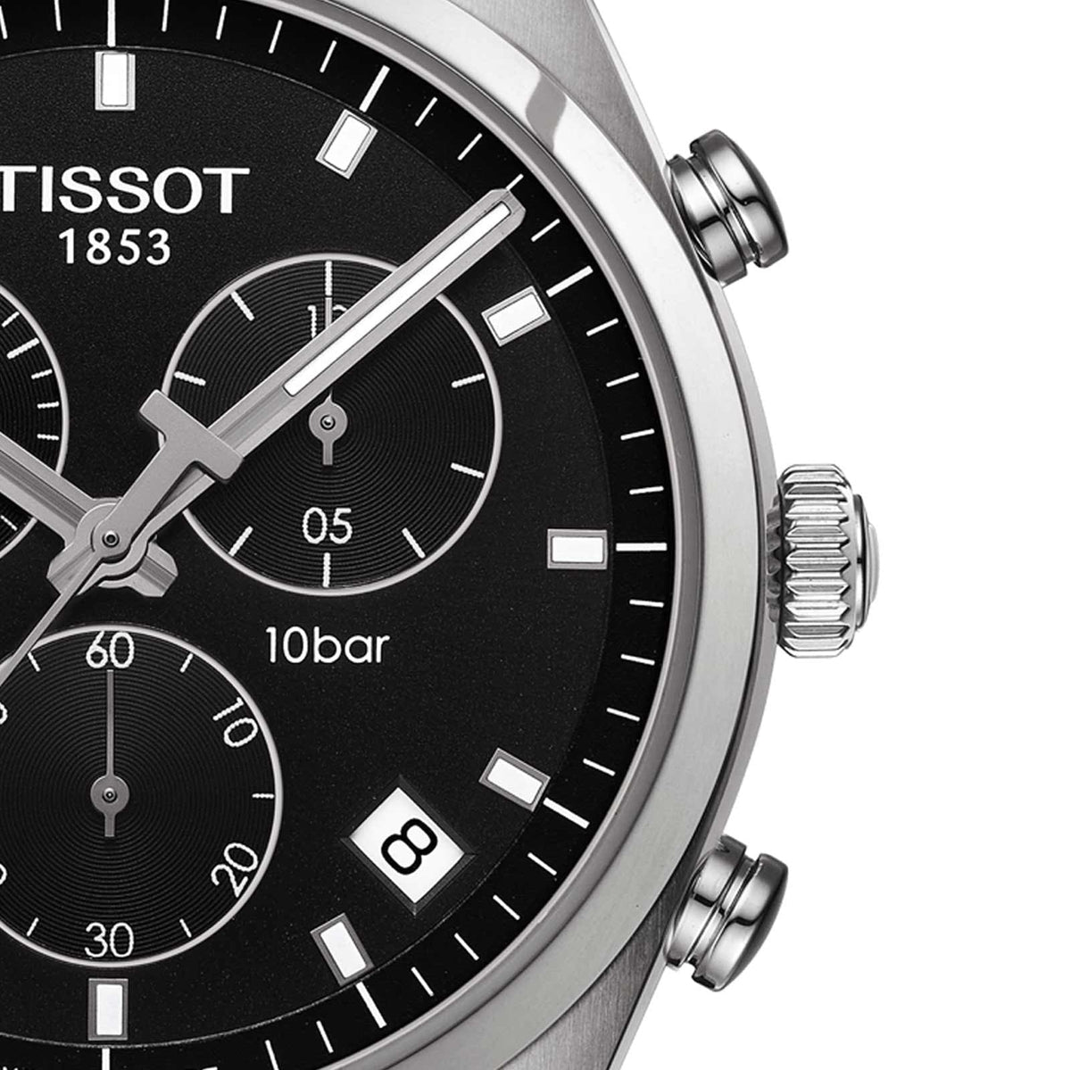 Tissot PR 100 Chronograph Black Dial Black Leather Strap Watch For Men - T101.417.16.051.00