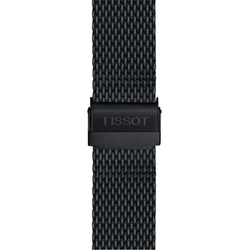 Tissot T Classic PR 100 Chronograph Black Dial Black Mesh Bracelet Watch For Men - T101.417.33.051.00