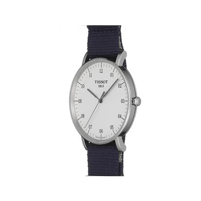 Tissot T Classic Everytime Large White Dial Blue NATO Strap Watch For Men - T109.610.17.037.00